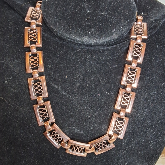 Renoir Vintage  Elegant COPPER  Squiggle  Necklace - Picture 8 of 9
